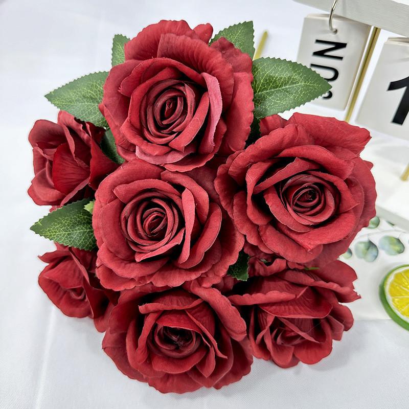 Rose Flower Artificial Wedding Hotel Restaurant Desktop Ornament Room Decoration