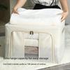 Large Foldable Storage Boxes with Steel Frame, Oxford Cloth Fabric Storage Bins for Clothes, Quilts, Bedroom Closet Organizer