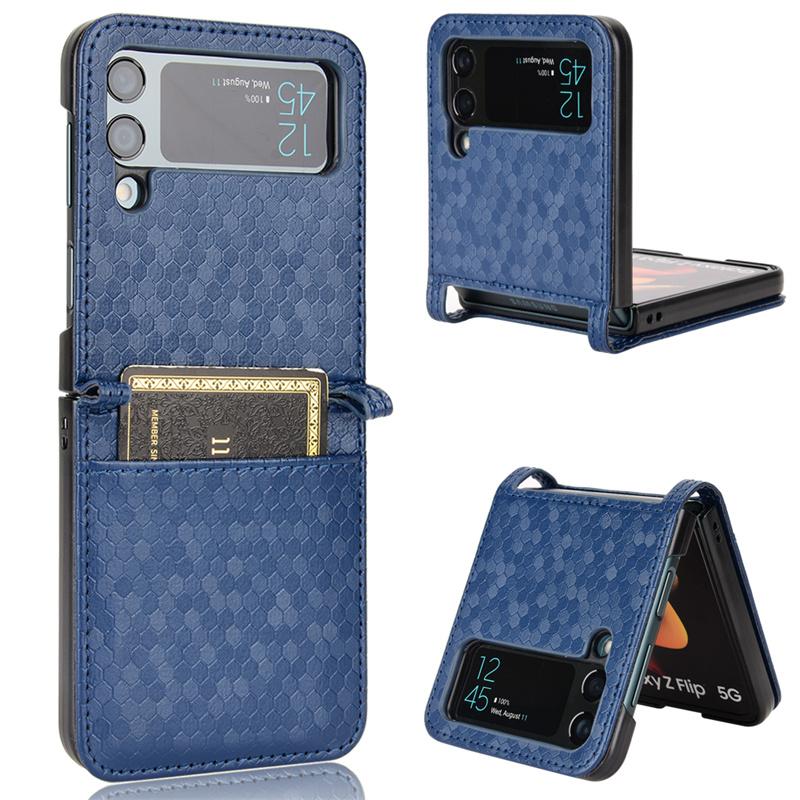 Pro Samsung Galaxy Z Flip 3 Flip 4 5G Tečkovaný keprový tvrdý PC nárazuvzdorný kryt pro Samsung Galaxy Z Flip3 Flip4 Ochranný kryt