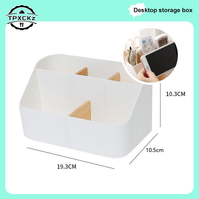 1pc Desk Storage Box Makeup Cosmetic Desktop Organizer Office Supplies Box Plastic Storage Dividing Box for Office Living Room