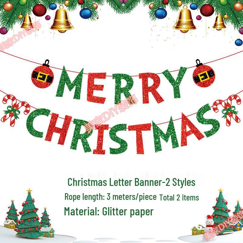 Christmas Theme Jewelry Store Decoration: Felt Garland & Tree Banner for Wall