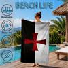 Knights Templar Symbol Beach Towel, Microfiber Beach Towel, Perfect For Pool, Beach, Travel, Home Decor Beach Party Fan Gifts