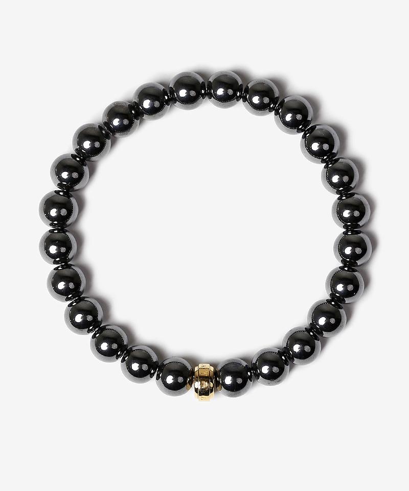 Aekki Gold Plata Hematite Natural Stone Bracelet