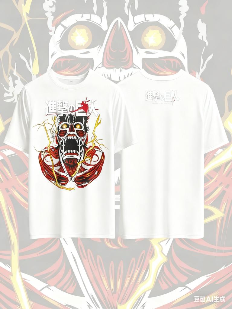 Attack On Titan Anime Printed Pure Cotton Tshirt for Men and Women Casual Fashion Oversized Anime Peripheral Clothing Tshirt