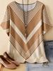 New Women's T-Shirt Summer O-Neck Tees Oversized Casual Short Sleeved Stripes Printed Women Pullover T-Shirts Female Clothing