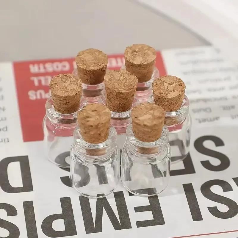 50/10PCS Small Glass Bottles with Cork Stoppers Mini Glass Vials Cork Transparent Wishing Bottles Storage Candy Jars DIY Decor