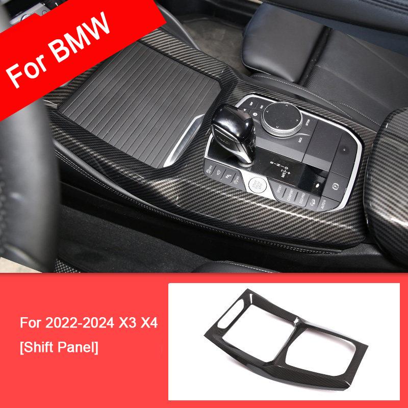 For BMW X3 X4 G01 G02 2018-2024 Carbon Fiber Center Console Panel Cover Gear Shift Frame Replacement Durable Trim Car Accessorie