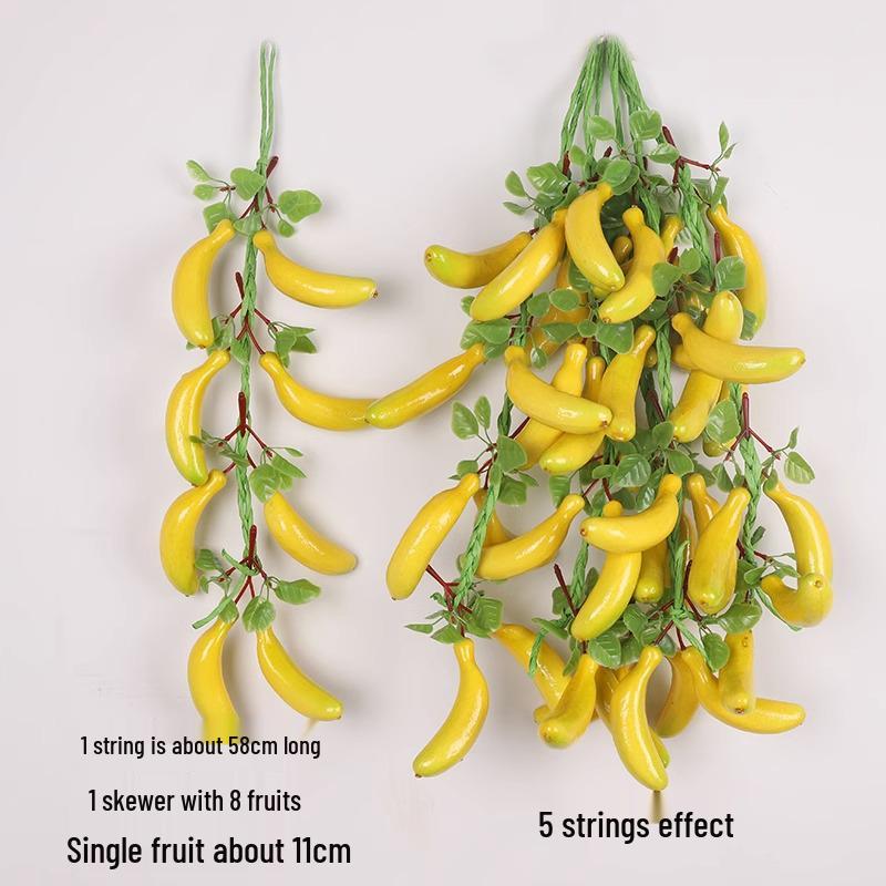 Artificial Vegetable & Fruit Skewer Wall Hanging - Chili & Corn Decor