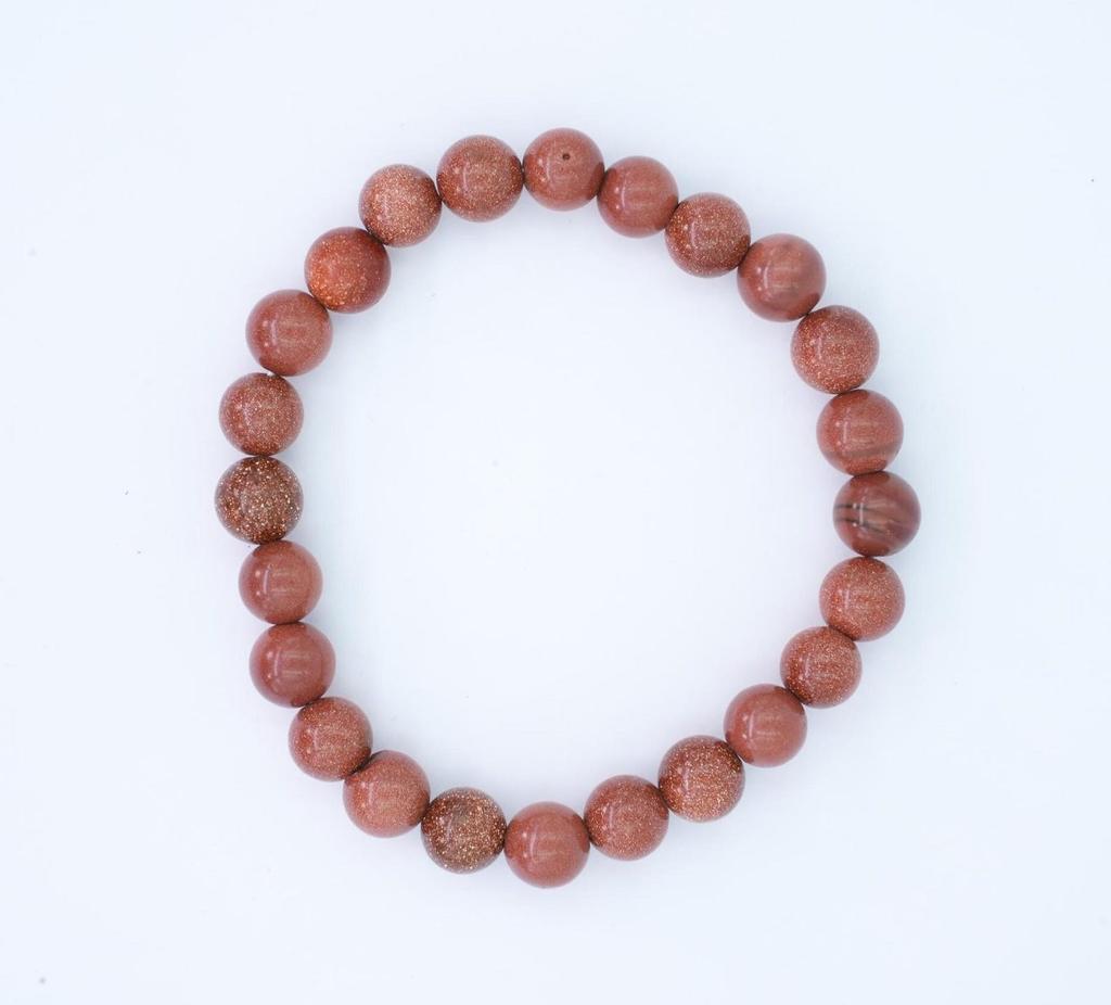 Roter Goldstein Energiearmband, Funkelnder Kristall für Motivation & Stärke, Heilperlenarmband für Männer & Frauen, Handgemachtes Geschenk für Ihn/ Sie