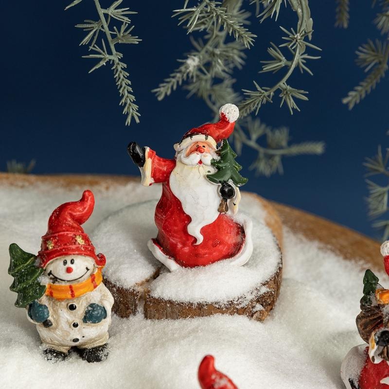 Christmas Figurine Figure Decors Resin Santa Clauses Statue Christmas Decorative Figurines Table Centerpiece for Holiday