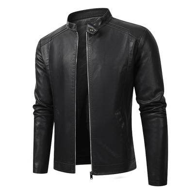 Nuovo Giubbotto in Pelle da Uomo, Uomo Autunno Inverno Motociclista Casual Cappotto da Uomo