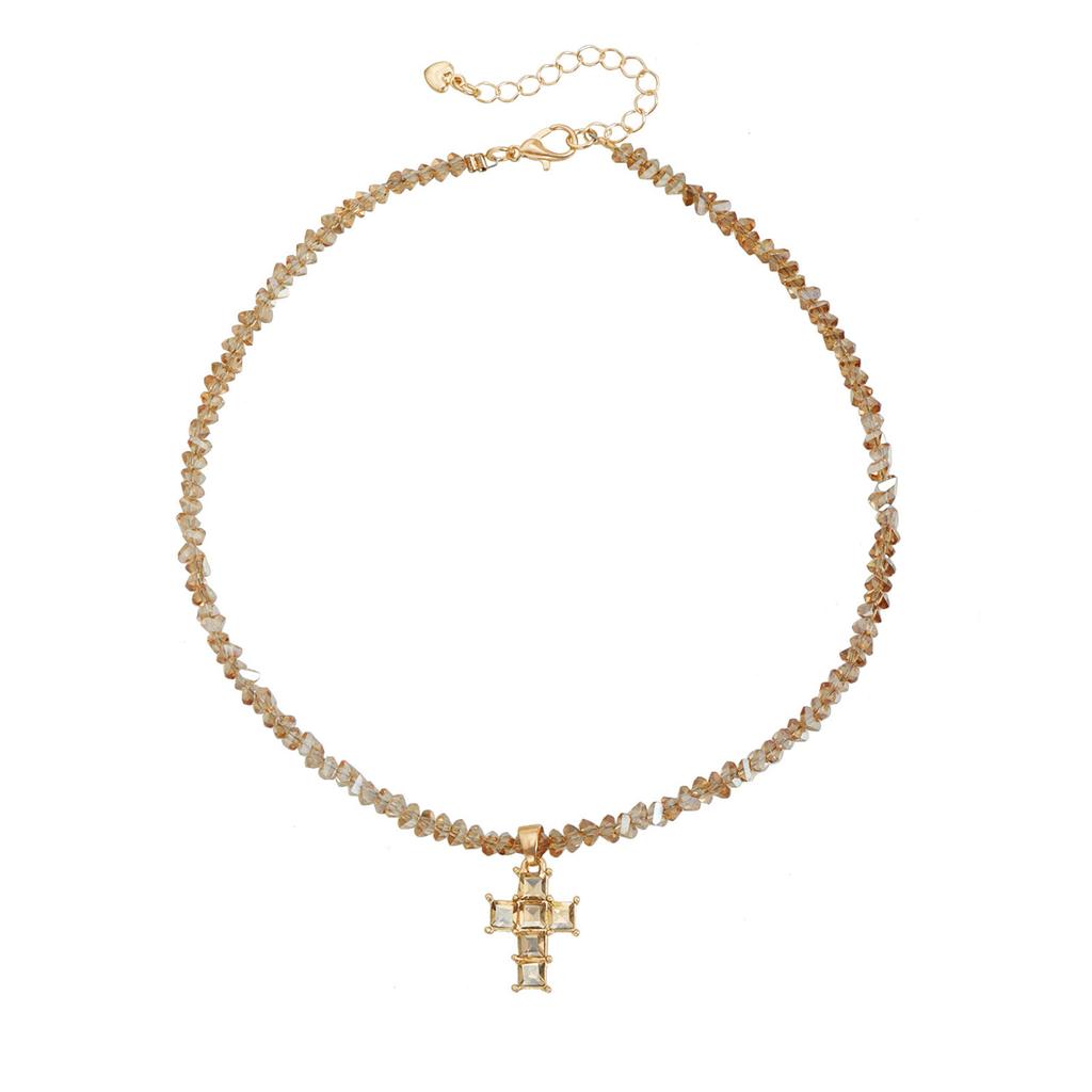 Versatile Triangular Crystal Crosses Pendant Necklace Perfect For Daily Activities Special Occasions And Gift Giving