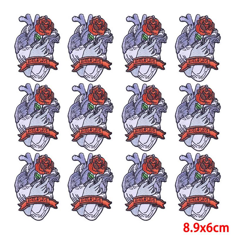 10 Pcs/lot Wholesale Embroidery Patch Iron On Patches For Clothing Patches On Clothes Jackets Decor Applique Sew Supplies