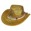 Glitzerndes Cowboyhut Unisex Westernstil Breiter Rand Fedora Hut für Party Festival Cosplay