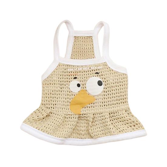 

Летние майки для собак, дышащая майка без рукавов для питомца, мультяшный полый жилет для питомца с плиссированным подолом для маленьких и средних собак и кошек XS жёлтый