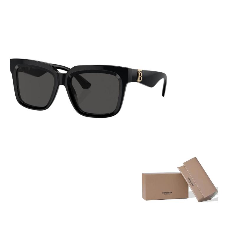 Burberry Temple Logo Irregular Sunglasses Unisex Couple Black