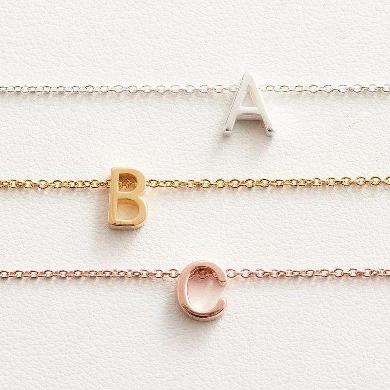 CARLIDANA High Polished Stainless Steel 14K Gold PVD Plated DIY 26 Letter Alphabet Initial Charm Pendant Accessories Jewelry