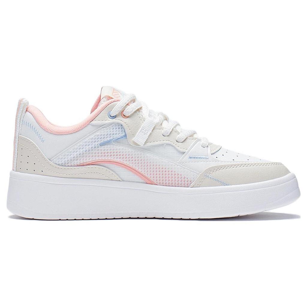 Li Ning Casual Slip Resistant, Abrasion Resistant, Lightweight Low top Skateboard Shoes Women's White AGCS086-1