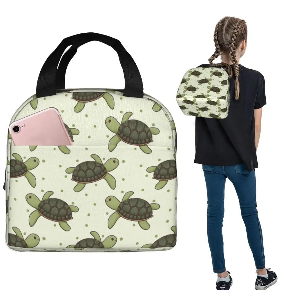 Entzückende Cartoon-Meeresschildkröte Isolierte Lunchtasche für Damen Kinder Auslaufsichere Lebensmittelboxen Thermische Lunchbox Tragetasche
