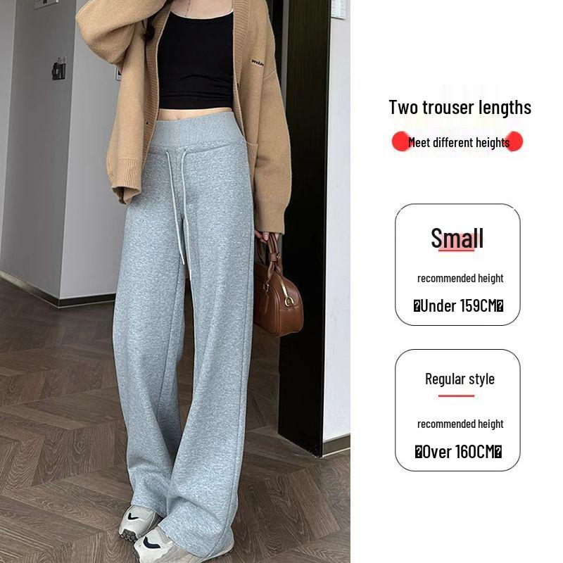 High Waist Wide-Leg Drawstring Pants – Women's Casual Loose Fit for All Seasons