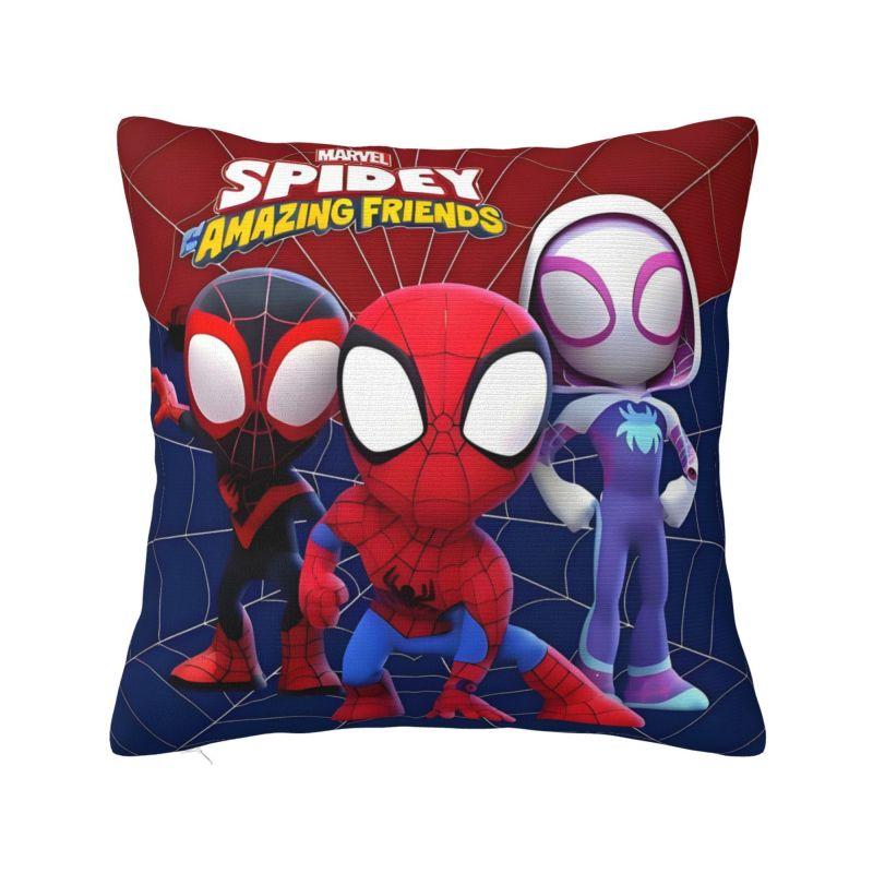 Federe per Cuscino Decorativo di Lusso Personalizzate con Personaggi Marvel Spider-Man Cartoni Animati Decorazione per la Casa Disney Fumetti Kawaii Cuscino per Sedia