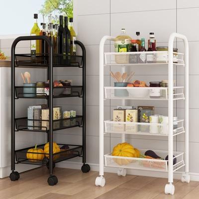 4/5-nivås Baderomsmobilt Rullebord Hyllesystem, Leker Snacks Organizer Oppbevaringsstativ, Soverom Nattbord Oppbevaringshylle, Kjøkkentilbehør