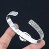 Natural Rainbow Moonstone Gemstone 925 Silver Bangle Adjustable For Girls