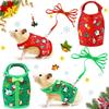 Kaninchenweste Kleintiergeschirr Leine Set Ausbruchsicher Niedliches Weihnachtskostüm Rot/Grün für Hamster Mäuse Meerschweinchen