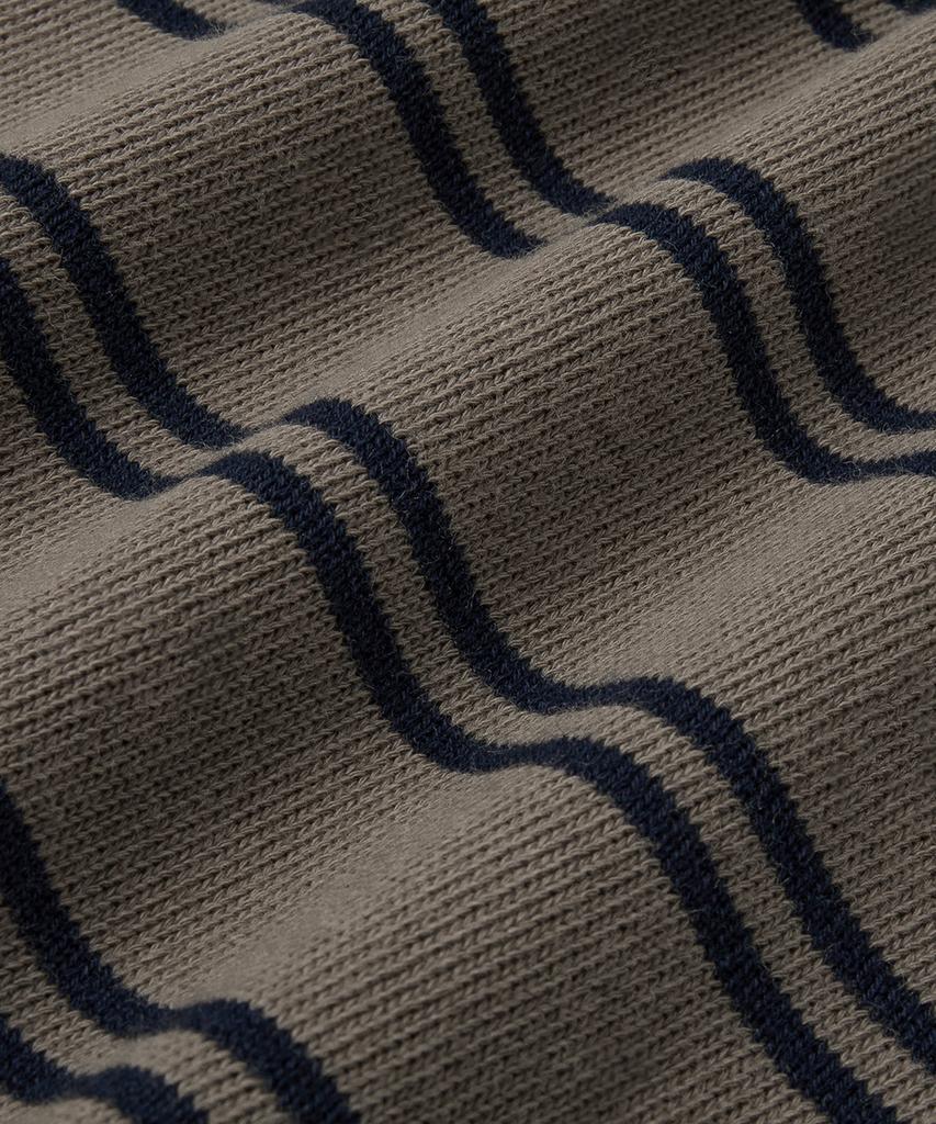 Beulaendideu Hard Twist Easy Polo Knit [Taupe Gray Stripe]