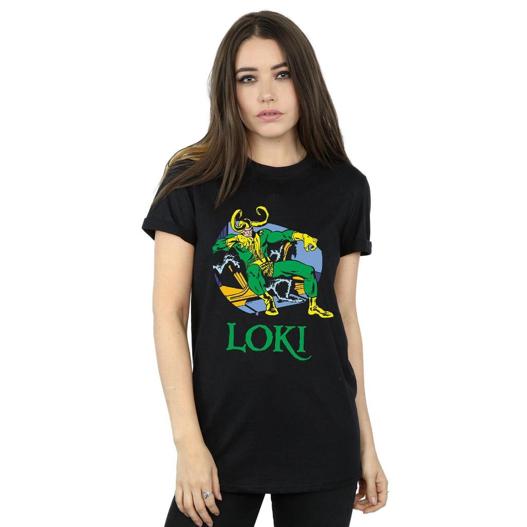 Marvel Womens/Ladies Loki Throne Cotton Boyfriend T-Shirt