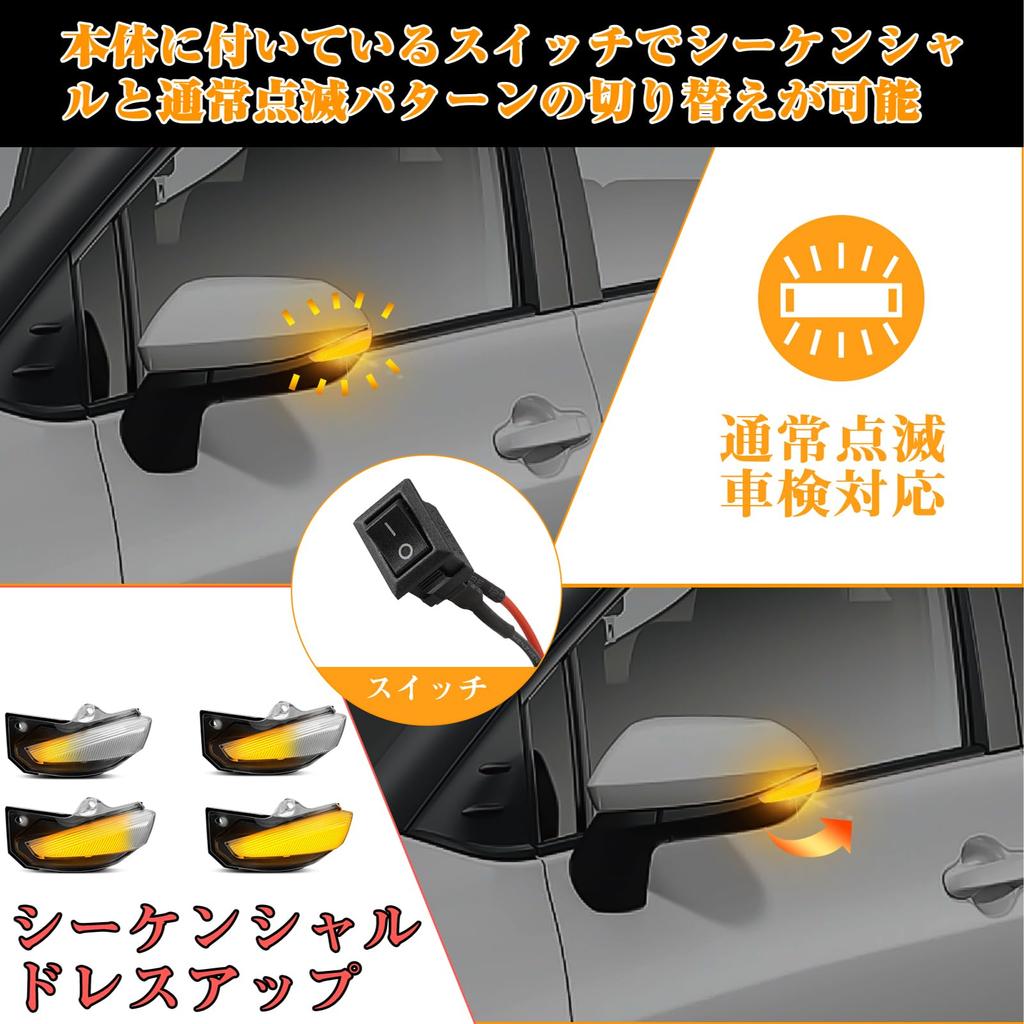 GemPro LED Side Mirror Turn Signals Compatible with Toyota Yaris Corolla Sienta 170 Sienta 10 GR Corolla Corolla New Aqua 10 Yaris Spade 140 Vehicle