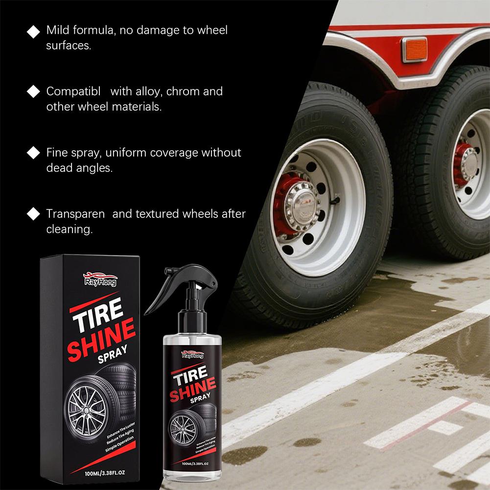 Car Tire Shine Spray and Conditioner Long Lasting Tire Coating Cleaner Car Tire Brightener Spray Extends Tire Service Life