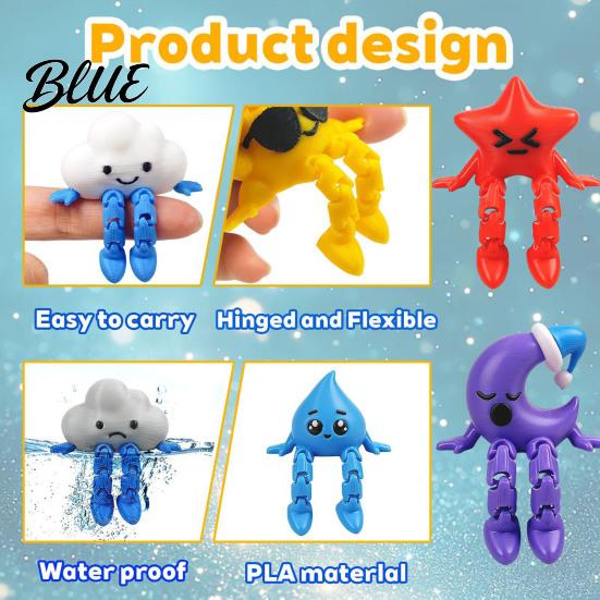 Interactive Posable Models Desk Toy Figurine Printed 3D Weather Gnome Poseable Series Portable Desktop Decoration Creative Collectible Decor
