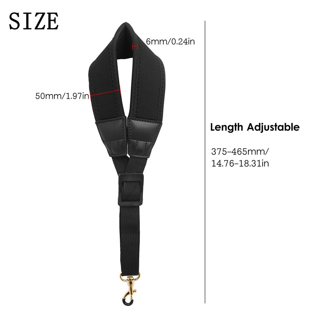 Verstellbarer Saxophon-Nackengurt Nylon Saxophongurt Metallhaken für Tenor Sopran Alto Saxophone Klarinette