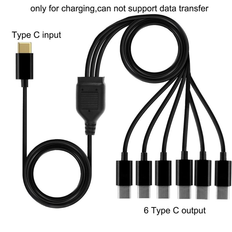 Type-C To Type-C Charging Splitter Adapter Cable 1 To 6 USB C Charging Cable Universal USB C Cable Only for Charging