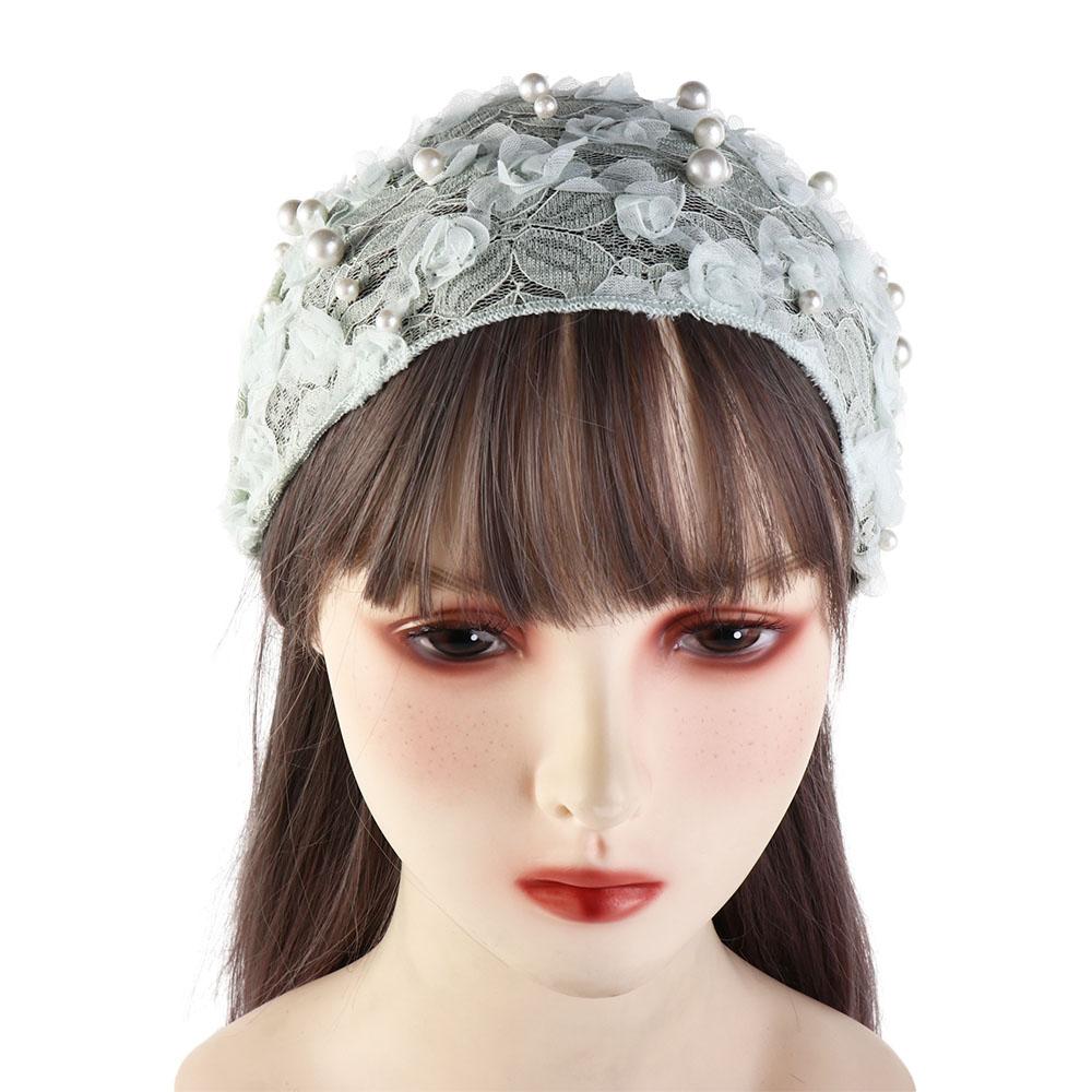 Elegant For Girls Wide Side Non Slip Pearl Lace Headband Flower Women Hairbands Korean Head Wrap