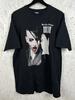 Marilyn Manson Gesicht Logo Basic Schwarz Kurzarm Unisex T-Shirt Vtg WA0418