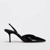 Sexy Patent Leather Black Office Lady sandals Elegant Pointed Stilettos Concise Design  High Heeled Women Dress Shoes