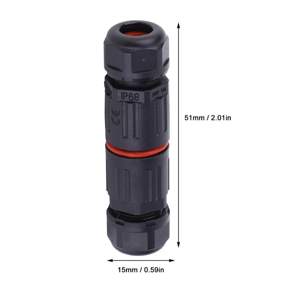 10PCS Durable 0.5mm²~2.0mm² IP68 Waterproof Connector 3Pin Straight Cable Electrical Wire Connector Three-Pin Connector Outdoor