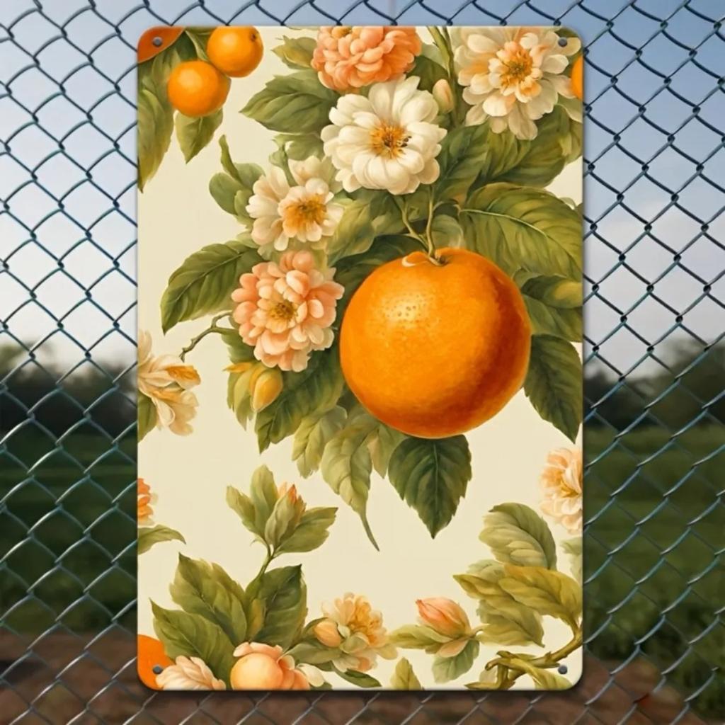 Petrichor Orange & White Floral Decor for Wall, Bedroom & Kitchen, Unique Floral Decor, Home & Garden Wall Art for Indoor & Outd
