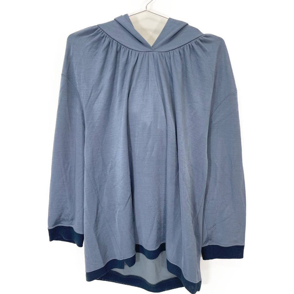 MM6 S52GU0076 Draped Pullover Hoodie Tops S blueUsed