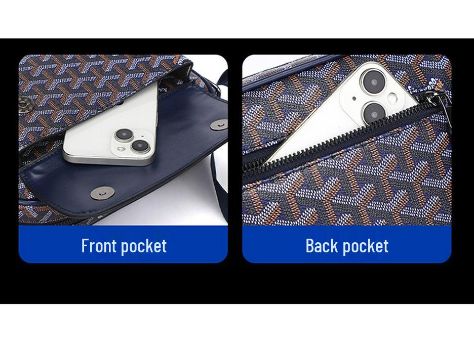 2025 Men's Fashion Retro Print Crossbody Bag: Business Casual Single Shoulder Multi-compartment Backpack