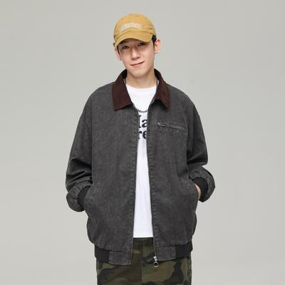 Men's Tooling Jacket Men's Autumn Retro Mountain Lapel Top Versatile Casual Jacket Men's