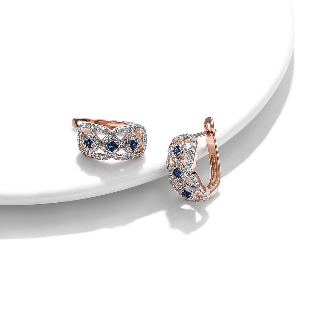 Elegant Drop Earrings For Women Rose Gold Color Bride Wedding Fine Jewelry Luxury Earring Gifts