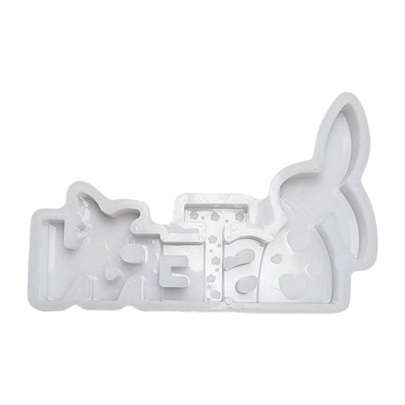 

Rabbit Figurine Silicone Mold 3D Easters Bunnies Letter Figurine Gypsum Mold for Home Decors And DIY Craft Enthusiasts 1