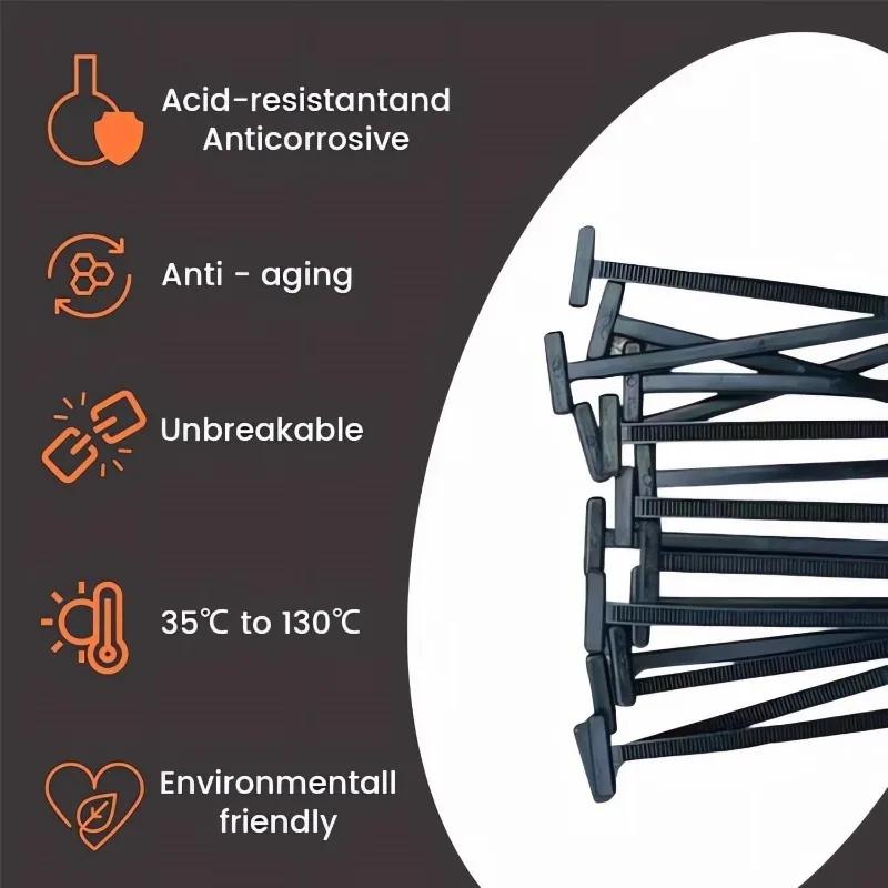 100PCS Nylon Universal Cable Ties Buckle Multipurpose Cable Ties Tool Heavy Duty Self Locking Zip Black Zipties for Car Repair