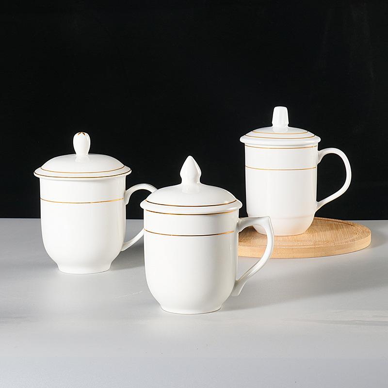 Hotel Hotel Water Cup Office Meeting Cup Phnom Penh Ceramic Teacup Gift Cup Set Engraving