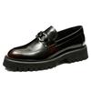 First Layer Cowhide Loafer Leather Shoes Men'S Business Casual Shoes Platform British One-Pedal Men'S Shoes