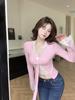 Women's Lace Splicing V-Neck Long Sleeve Layered T-Shirt with Chest Pads