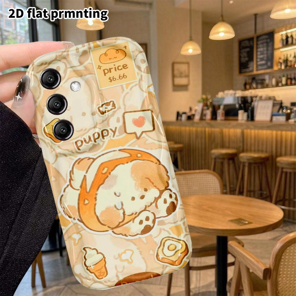 Phone Case: 2D Flat Samsung Galaxy A34 A35 M05 M06 S20 S22 S21 FE Plus 5G Protective Case, Little Bread Dog, Perfect Christmas and Halloween Holiday G